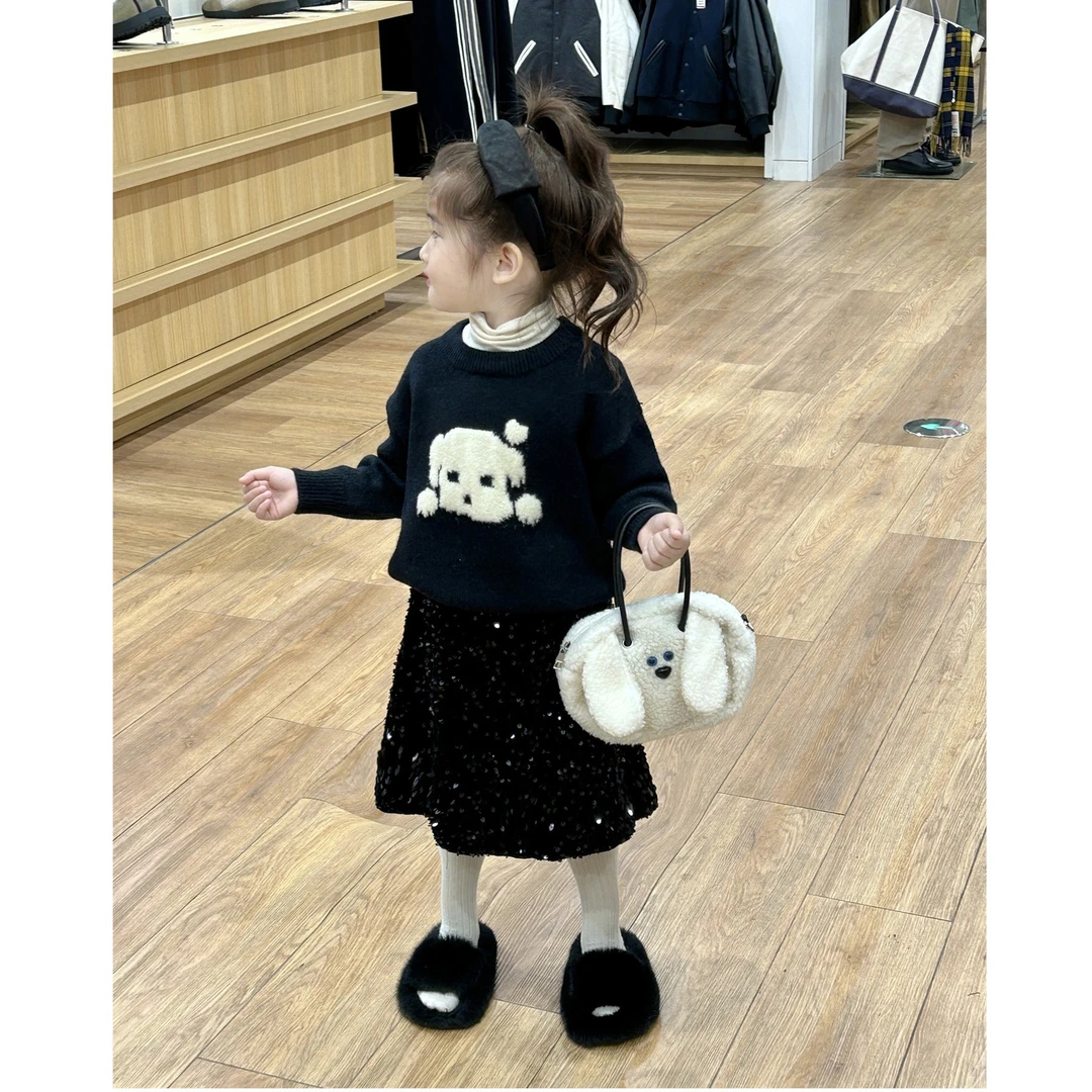 《小婕家》儿童卡通头毛衣2024秋冬新款加厚百搭针织衫童装上衣潮套