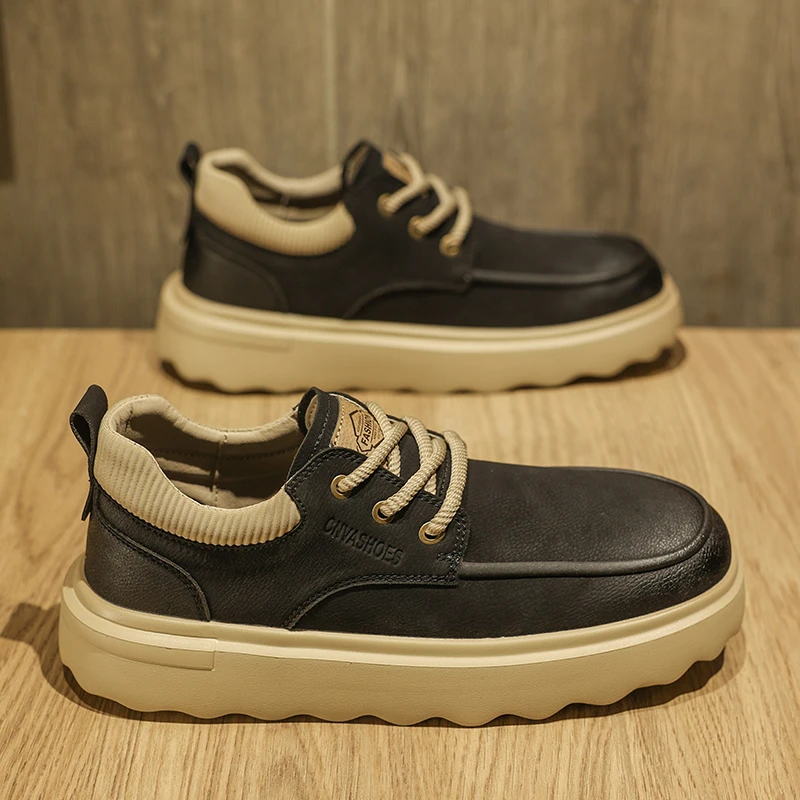 男休闲皮鞋英伦风时尚商务男鞋百搭工装鞋低帮马丁鞋MDH019