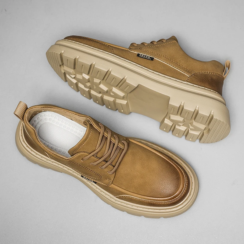 男休闲皮鞋英伦风工装鞋商务男鞋工作鞋新款低帮马丁鞋潮鞋MD1708