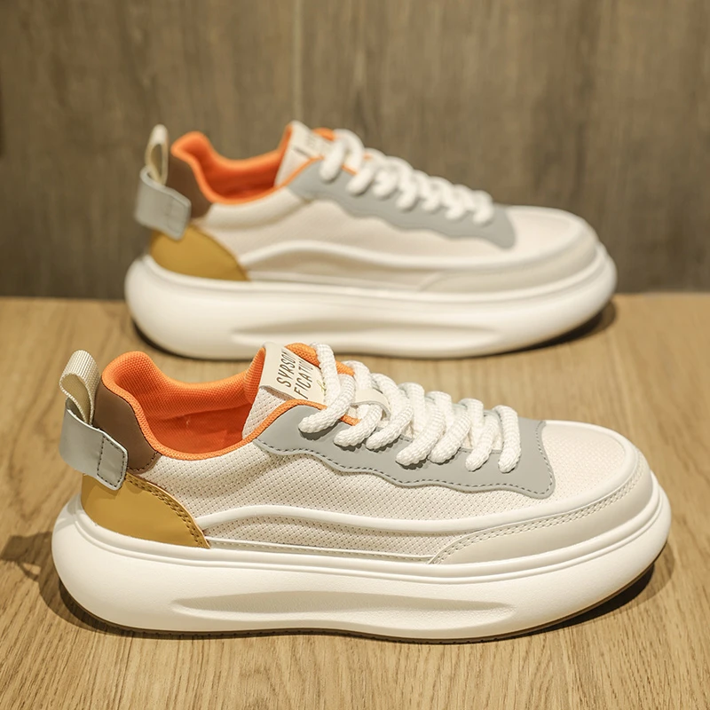 夏季透气男士小白鞋网面厚底男鞋百搭潮流板鞋休闲鞋潮鞋MDY6130