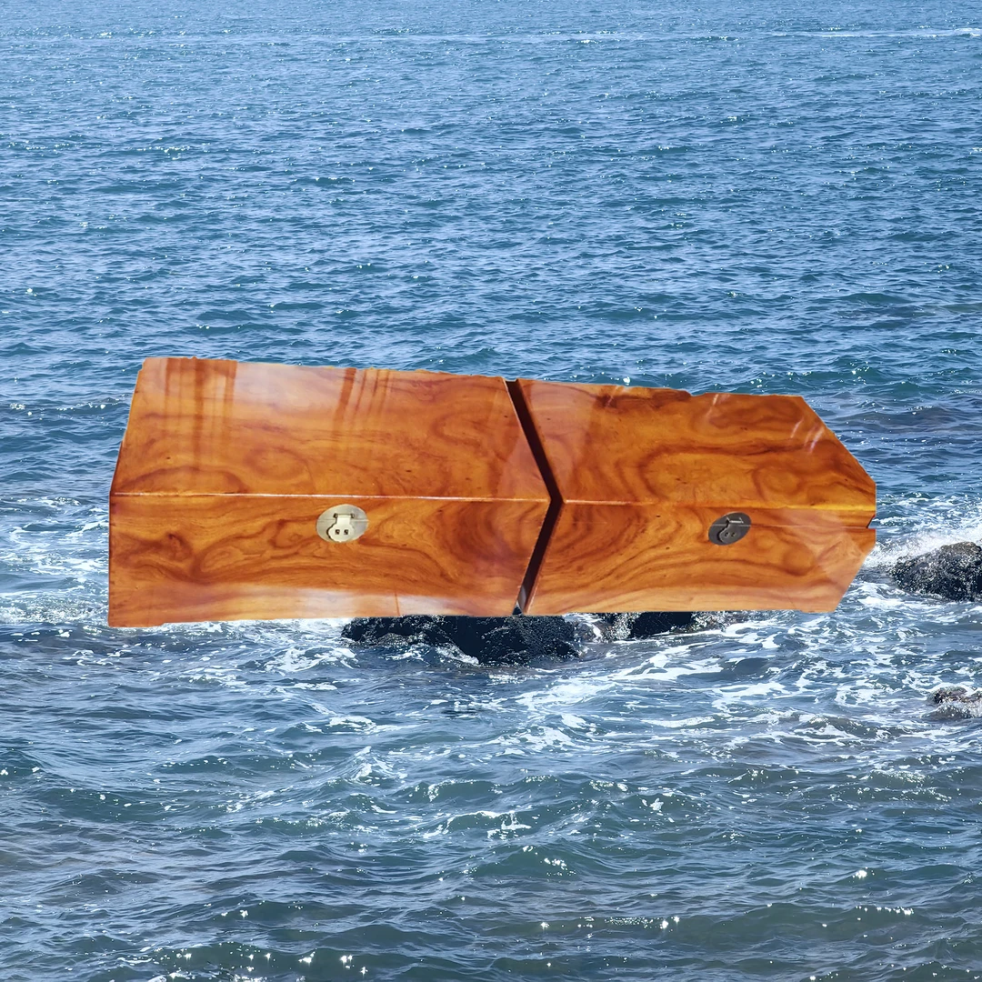 香樟木箱：长100公分、宽52公分、高42.5公分，根料纯手工制中式古典