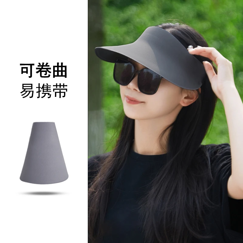 轻盈无痕防晒帽女夏季防紫外线新款可折叠空顶遮阳帽户外太阳帽子