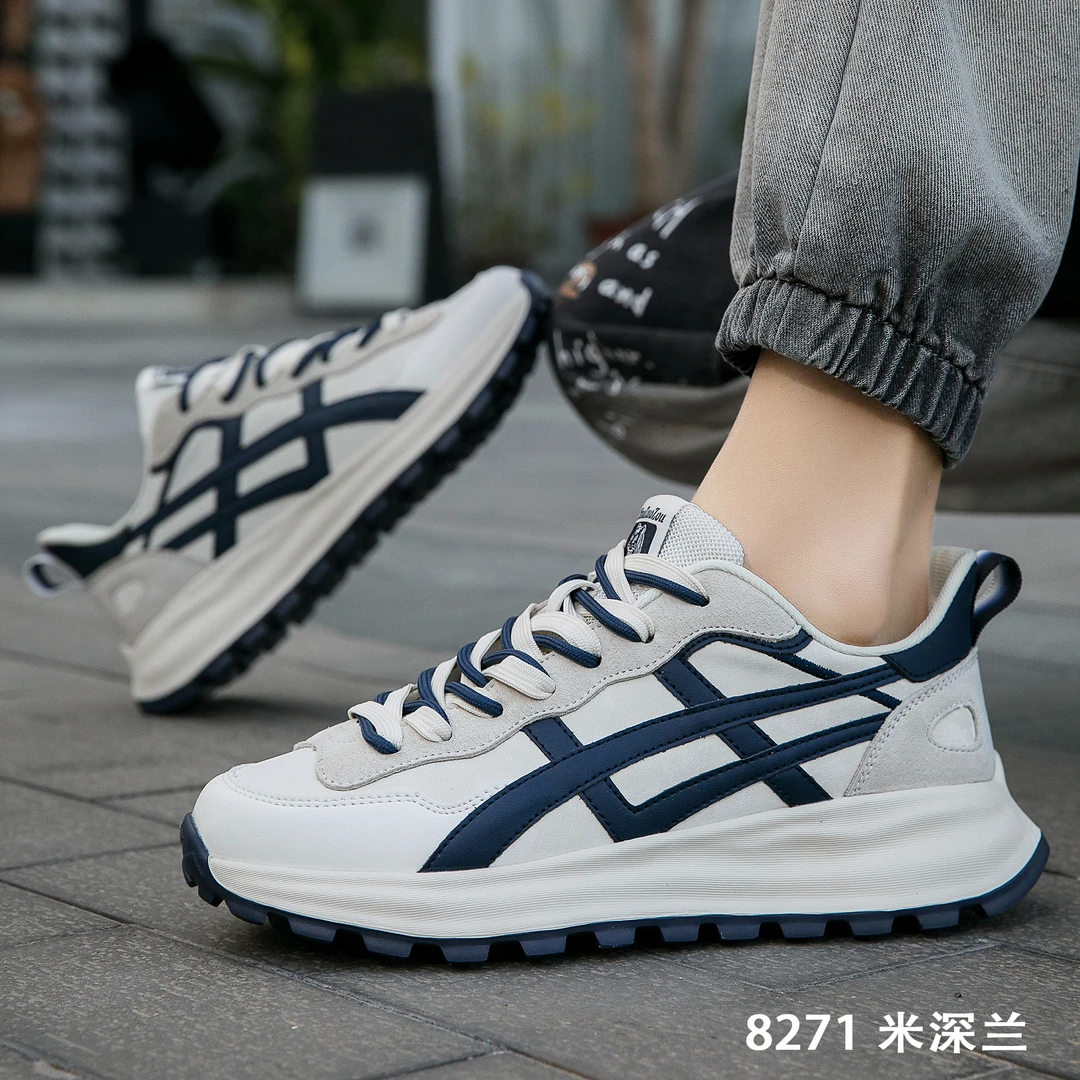 【真皮】皮面超轻厚底休闲百搭阿甘运动鞋软底舒适男鞋