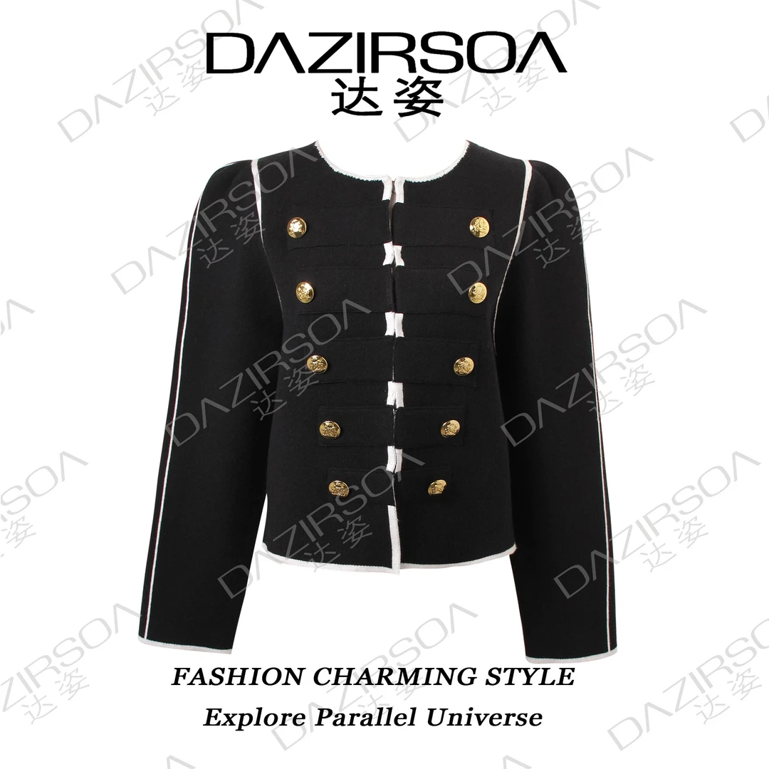 DAZIRSOA/达姿原创设计秋季复古气质宫廷风毛衣短外套 M529