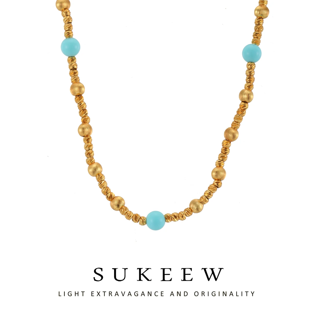 SUKEEW/酥可 铜合金项链 闪亮拉丝珠珠温柔中式项链565127