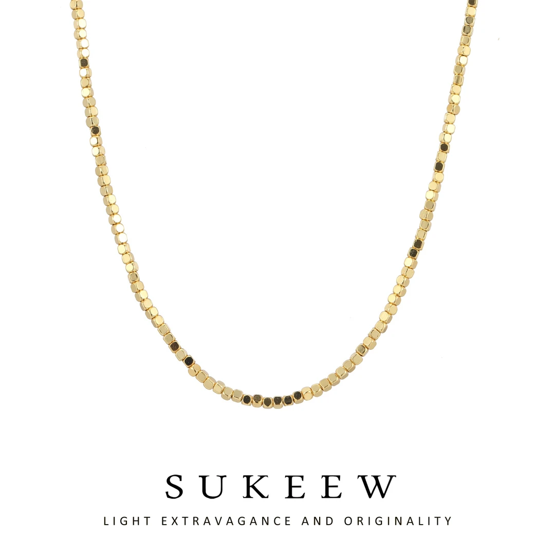 SUKEEW/酥可 铜合金项链 方糖时尚满串气质轻奢项链122208