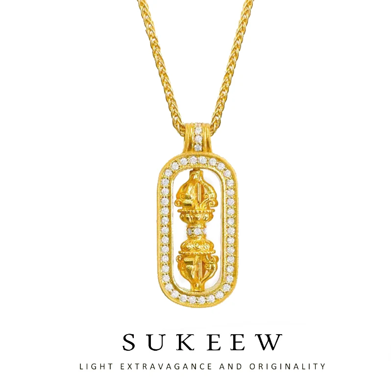 SUKEEW/酥可 铜合金项链 精致可旋转金刚百搭高级感项链457117