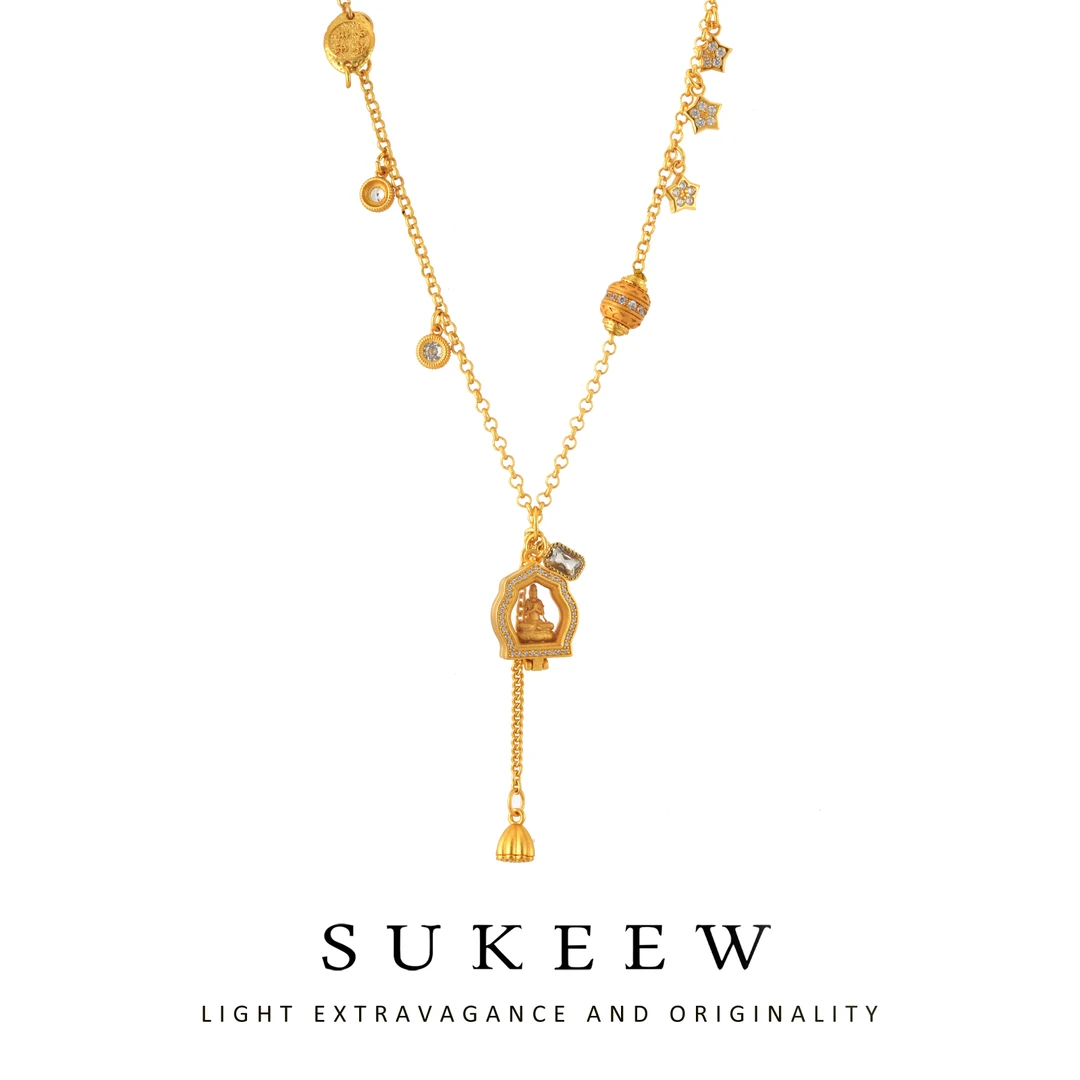 SUKEEW/酥可 镀k金 精致藏式流苏优雅吊坠项链231218