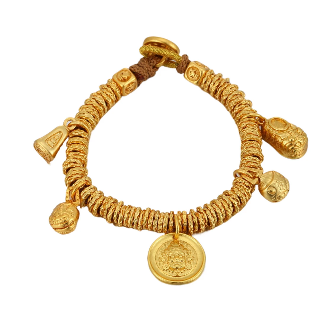 SUKEEW/酥可 铜合金布艺手链 编织黄财神吞金兽宝塔手链-566105