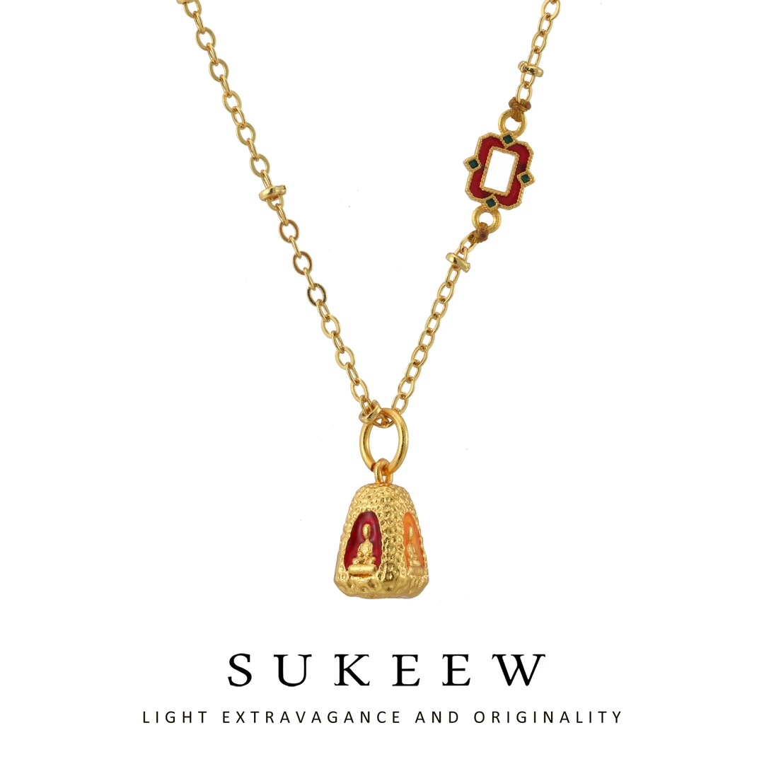 SUKEEW/酥可轻奢中式四面佛精致毛衣项链343002