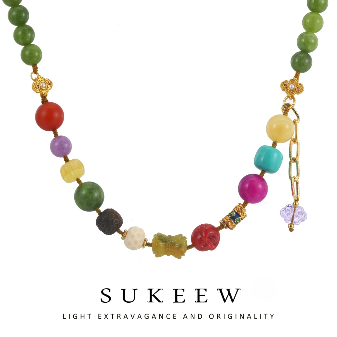 SUKEEW/酥可轻奢中式多巴胺优雅毛衣项链421106