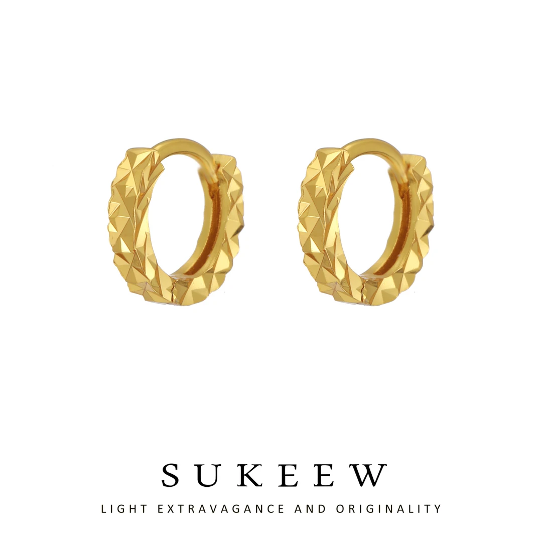 SUKEEW/酥可 铜合金耳饰 气质菱形圈圈时尚百搭耳环666216