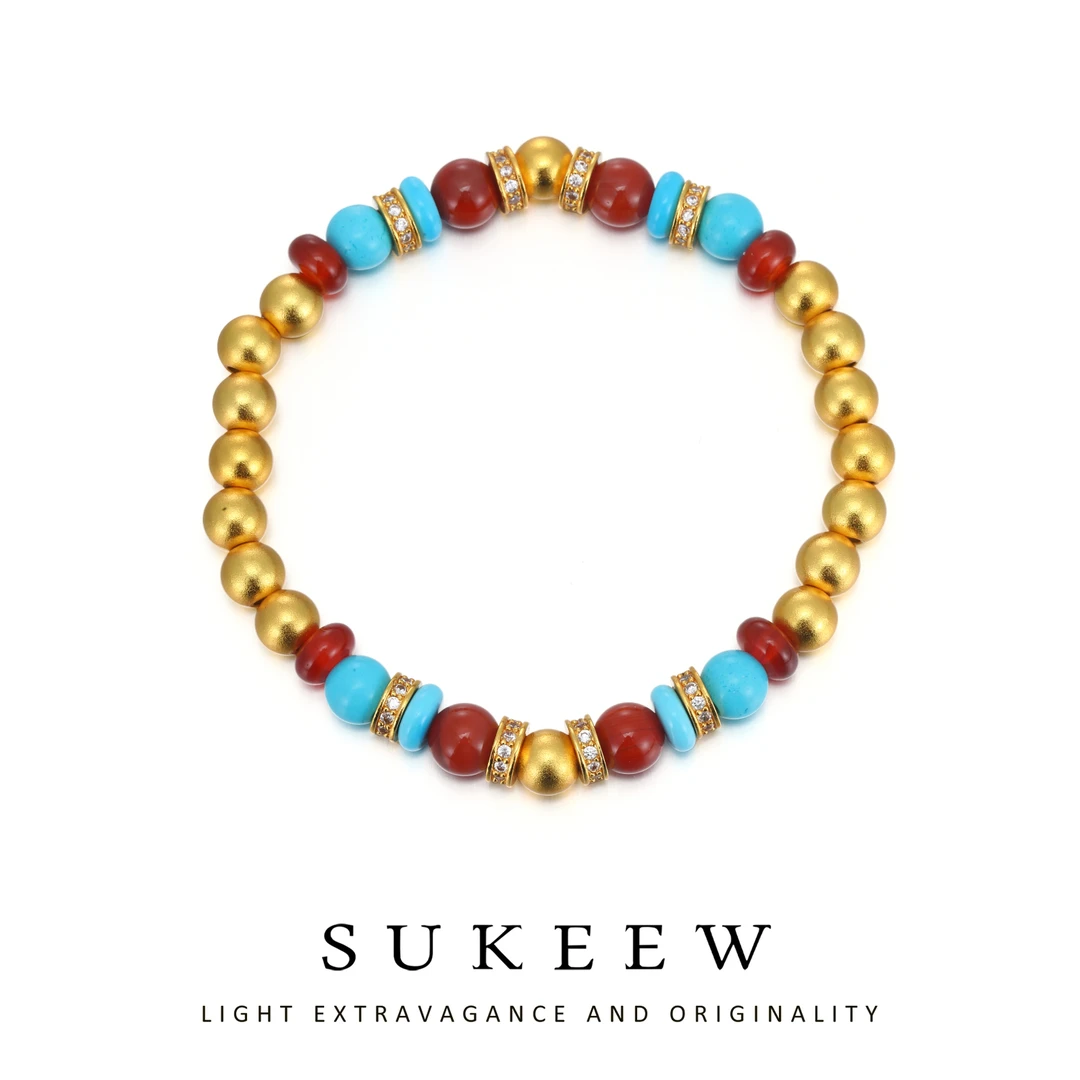 SUKEEW/酥可 铜合金手链 新中式念珠时尚国风手链668227手工