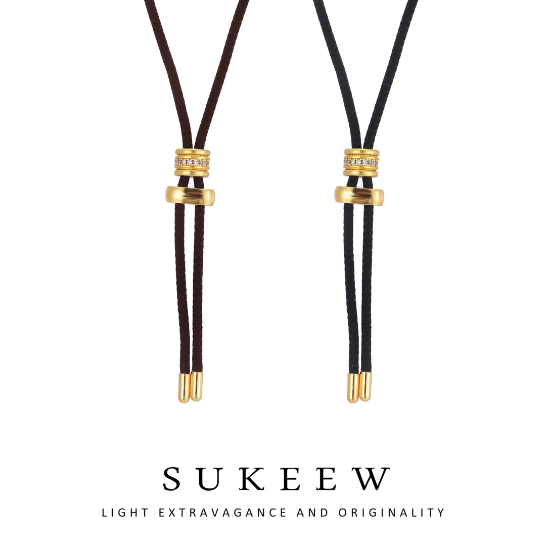 SUKEEW/酥可 铜合金布艺项链 时尚简约中式编织绳diy项链664201