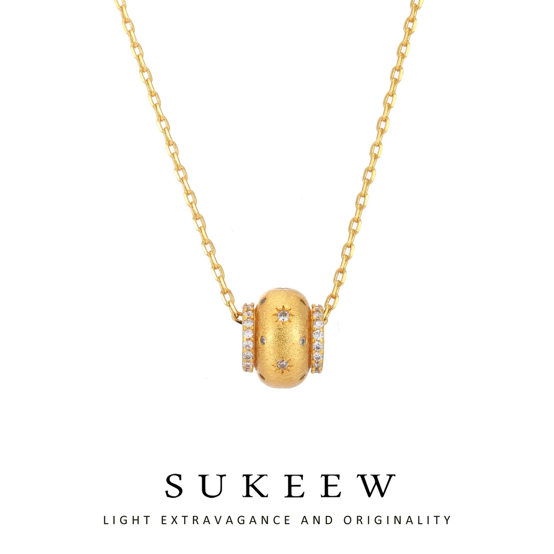 SUKEEW/酥可 镀k金 精致轻奢镶嵌路路通时尚项链669104