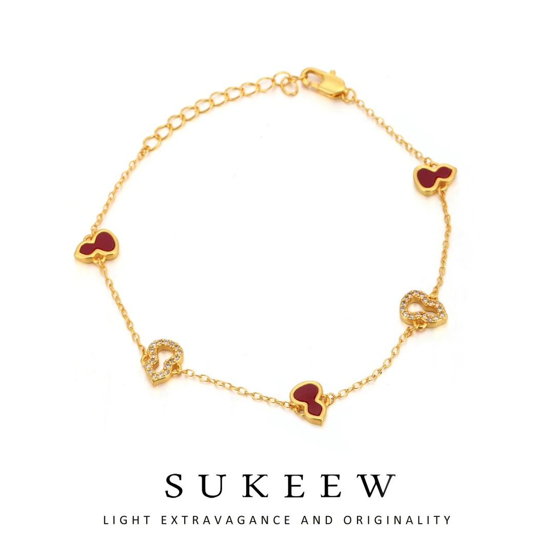 SUKEEW/酥可 铜合金手链 轻奢精致吉祥葫芦优雅中式手链456214