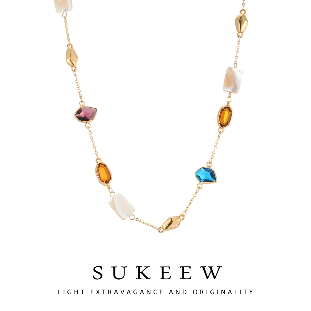 SUKEEW/酥可 铜合金项链 时尚多巴胺气质小众设计项链768011