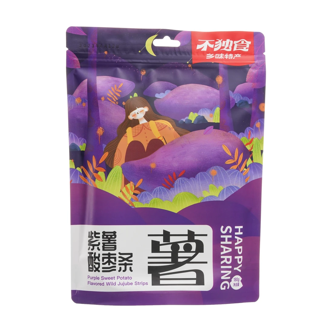 不独食乡味特产紫薯酸枣条180g零食办公室酸甜口味休闲食品南酸枣