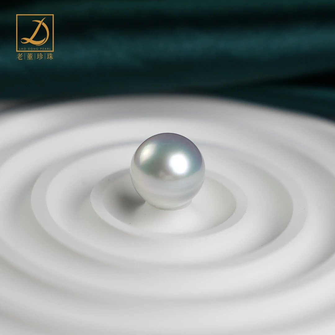 极光澳白珍珠11-12mm正圆微瑕单颗裸珠