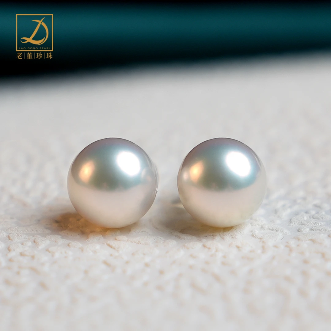 粉黛佳人 5A丨爱迪生10-11mm18K金 珍珠耳钉百搭素钉