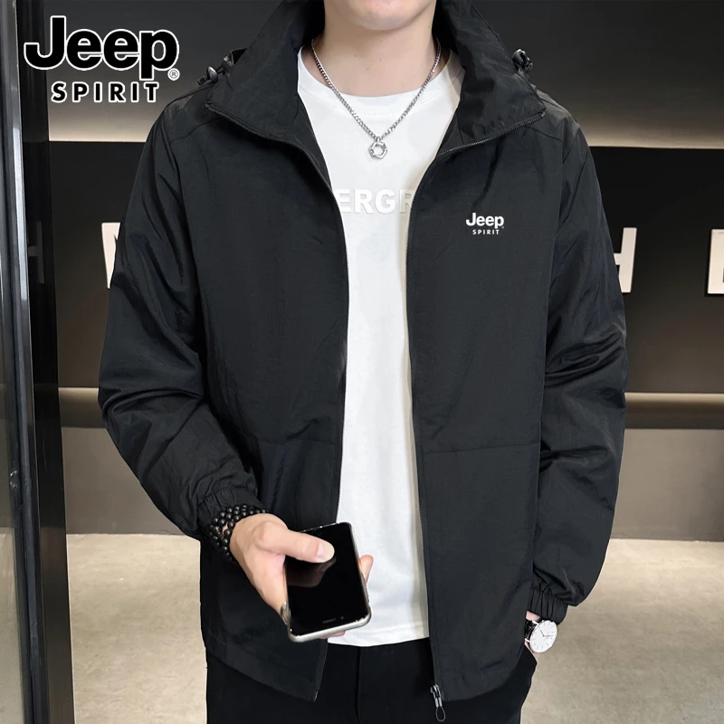 JEEP SPIRIT吉普冲锋衣外套男春秋休闲宽松百搭防风防水时尚夹克