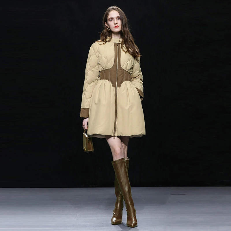 【红人上新】冬季甜酷风收腰显瘦南瓜裙白鸭绒保暖羽绒服HC32843