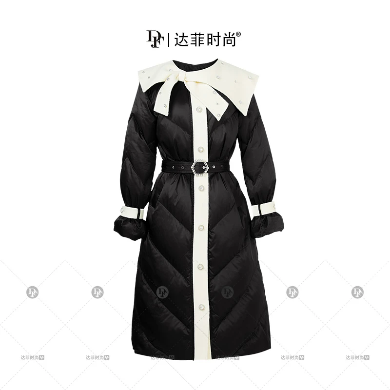 2025达菲时尚圆领设计灯笼袖腰带羽绒服MYC10129116