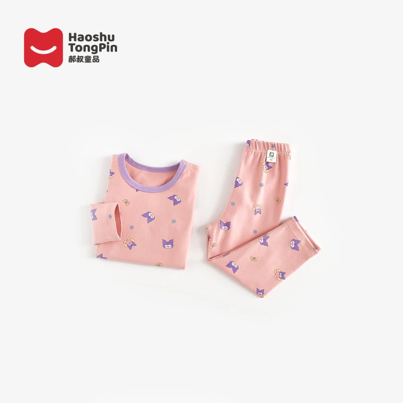HH3354女童家居服套装儿童秋冬保暖洋气卡通睡衣套装宝宝时尚打底