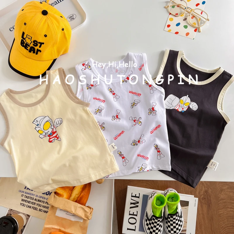 HH3214  男童夏装宝宝夏季童装直播间衣服儿童服装男童组合装背心