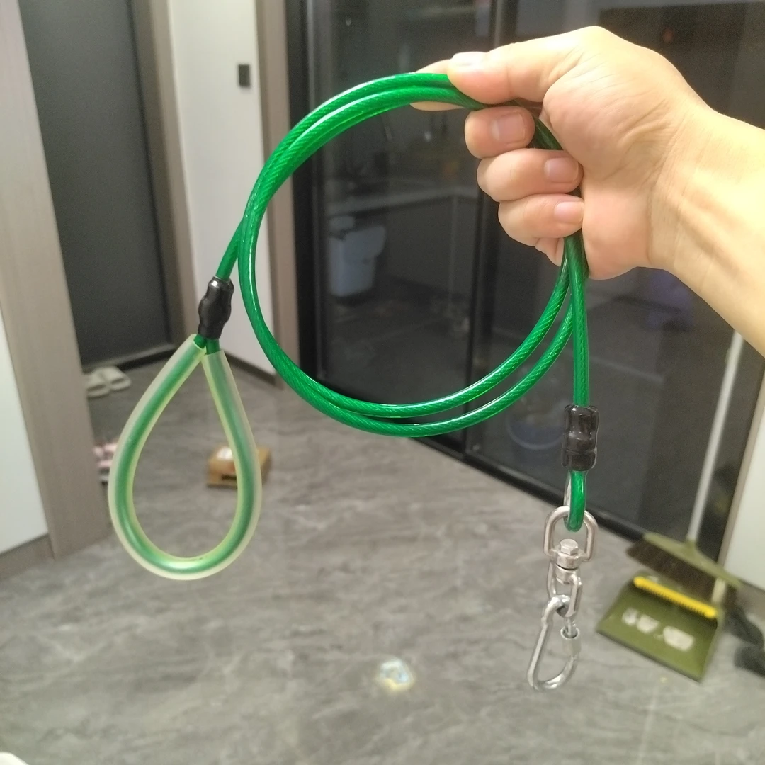 钢丝包塑牵引绳耐用防咬中大型犬遛狗钢丝绳狗链子绳户外牵引绳