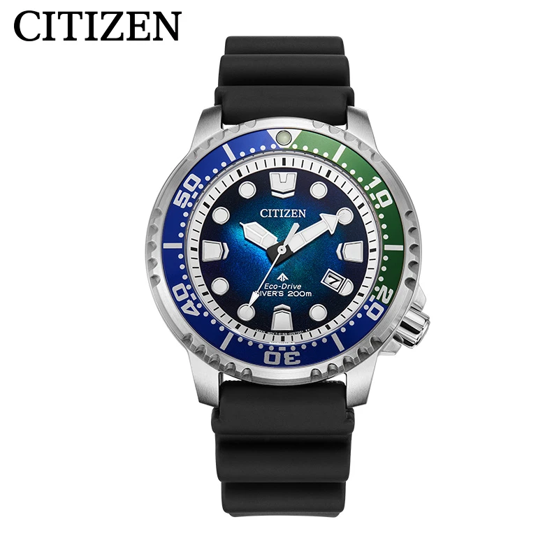Citizen/西铁城光动能夜光海蓝盘潜水运动男表BN0166-01L休闲腕表
