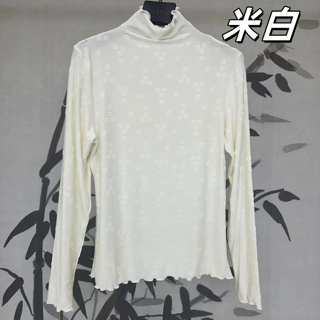 【不是科技面料】 女 提花木耳边高领打底衫23578/36078