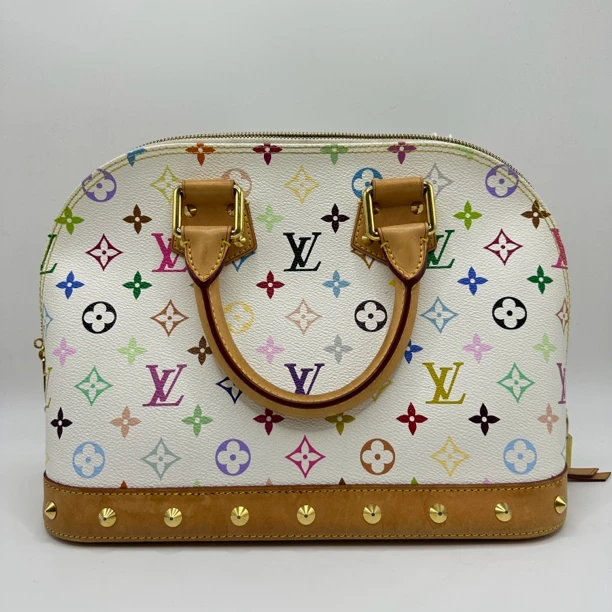 95新 LouisVuitton/路易威登 白三彩贝壳手拎包-1562
