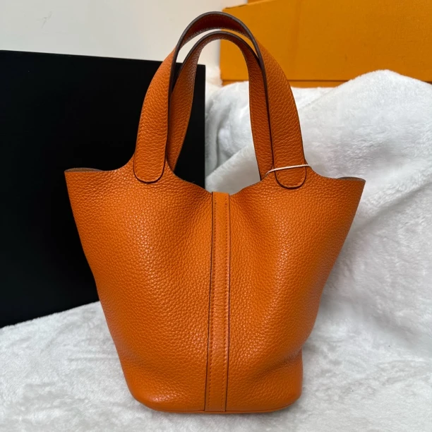 95新 Hermes/爱马仕 18爱马仕橙色菜篮子—0123