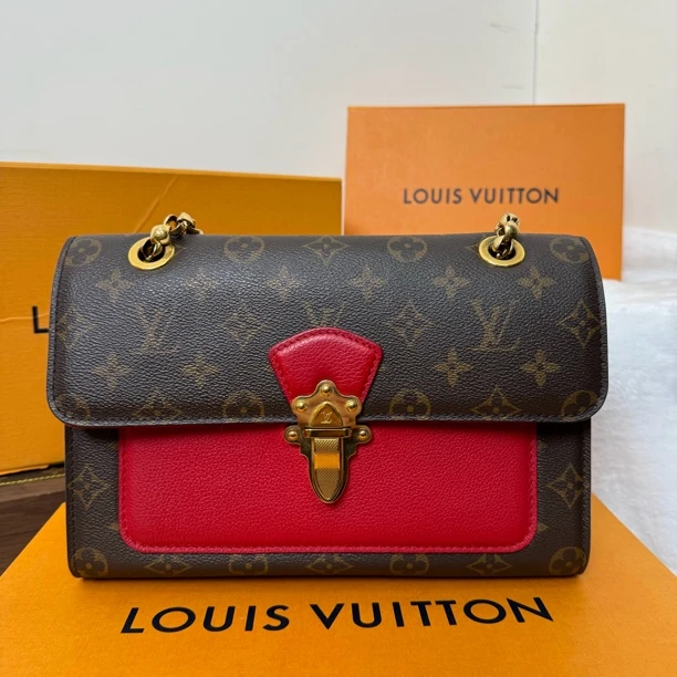 95新 LouisVuitton/路易威登 维多利亚单肩斜挎链条包经典/—1328