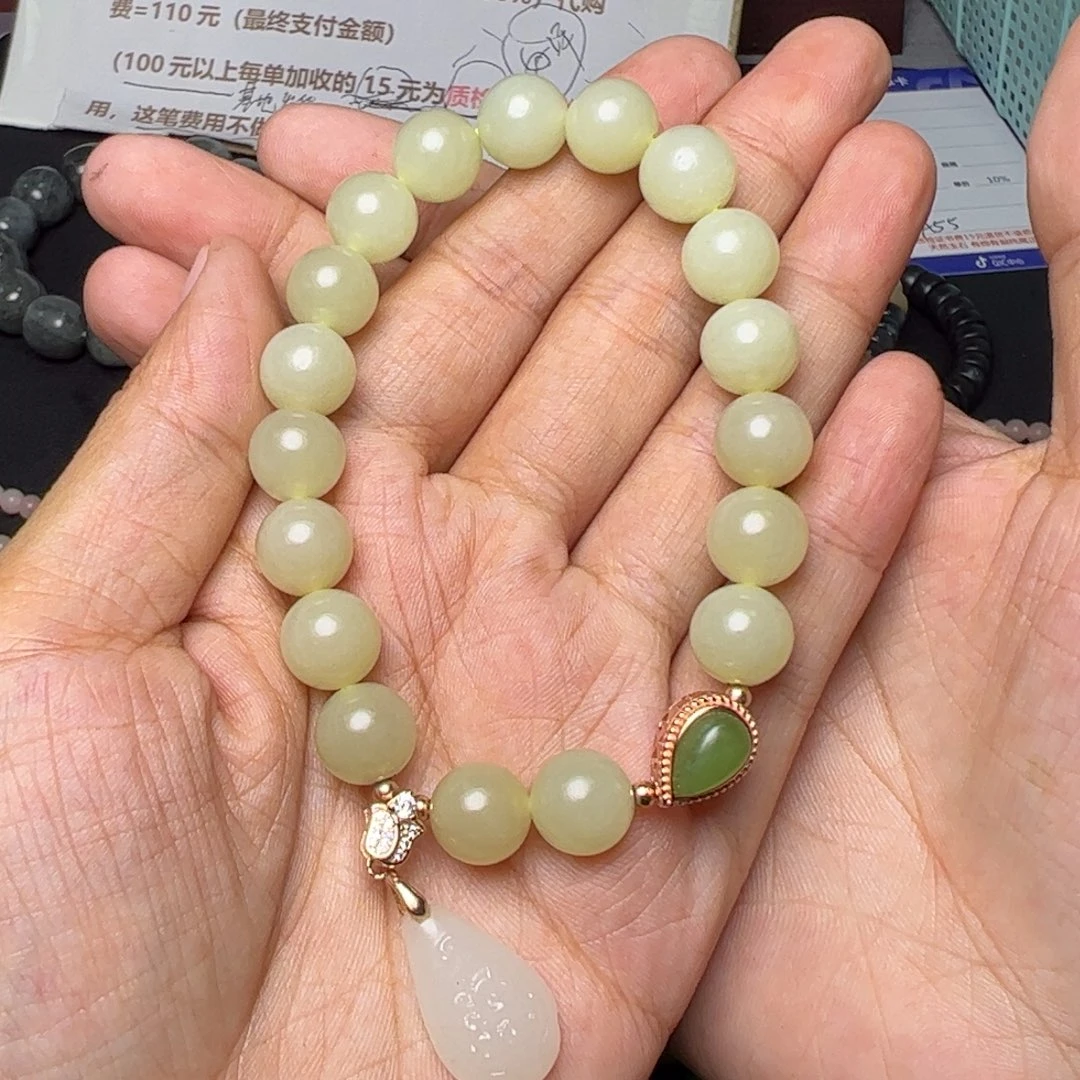 【闪购商品】和田玉手链未镶嵌青*案