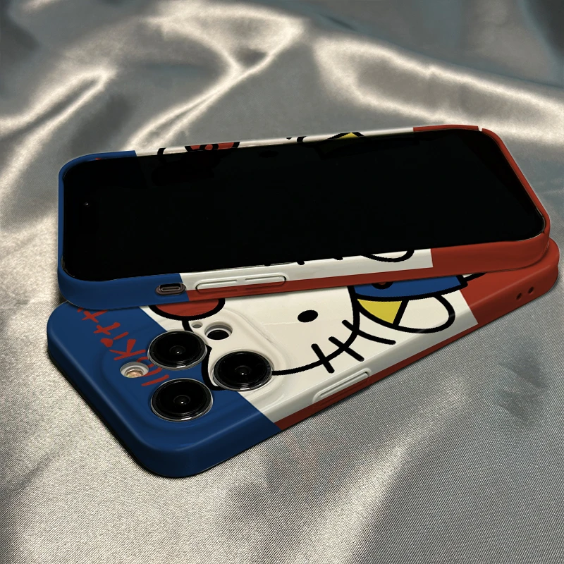 蓝衣凯蒂猫适用苹果15手机iphone14promax创意13全包11菲林手机壳