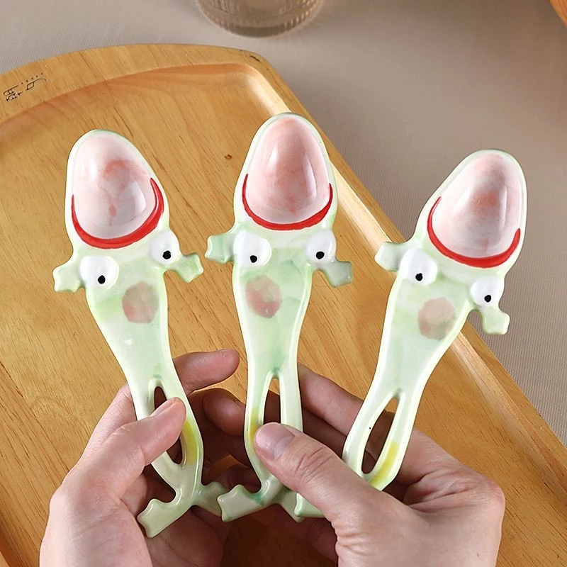 手工勺子同款创意汤勺陶瓷青蛙调羹网红搞怪沙雕礼物甜品咖啡搅拌