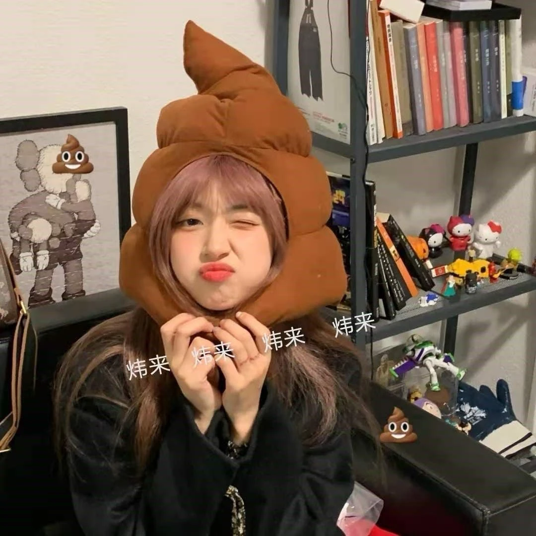 搞怪便便头套日系卡通可爱卖萌大帽子头套毛绒网红自拍照道具