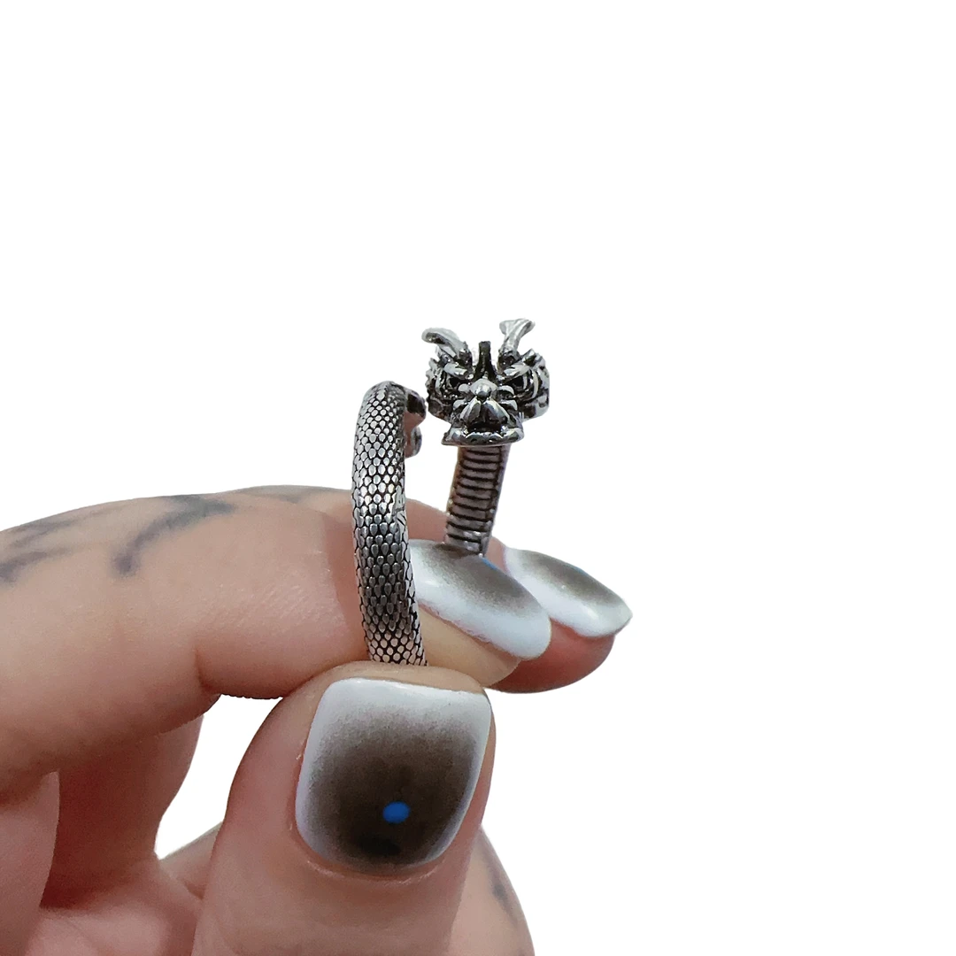 925银戒指  纯银包铜原创设计复古盘龙戒指男小众高级感国风国潮