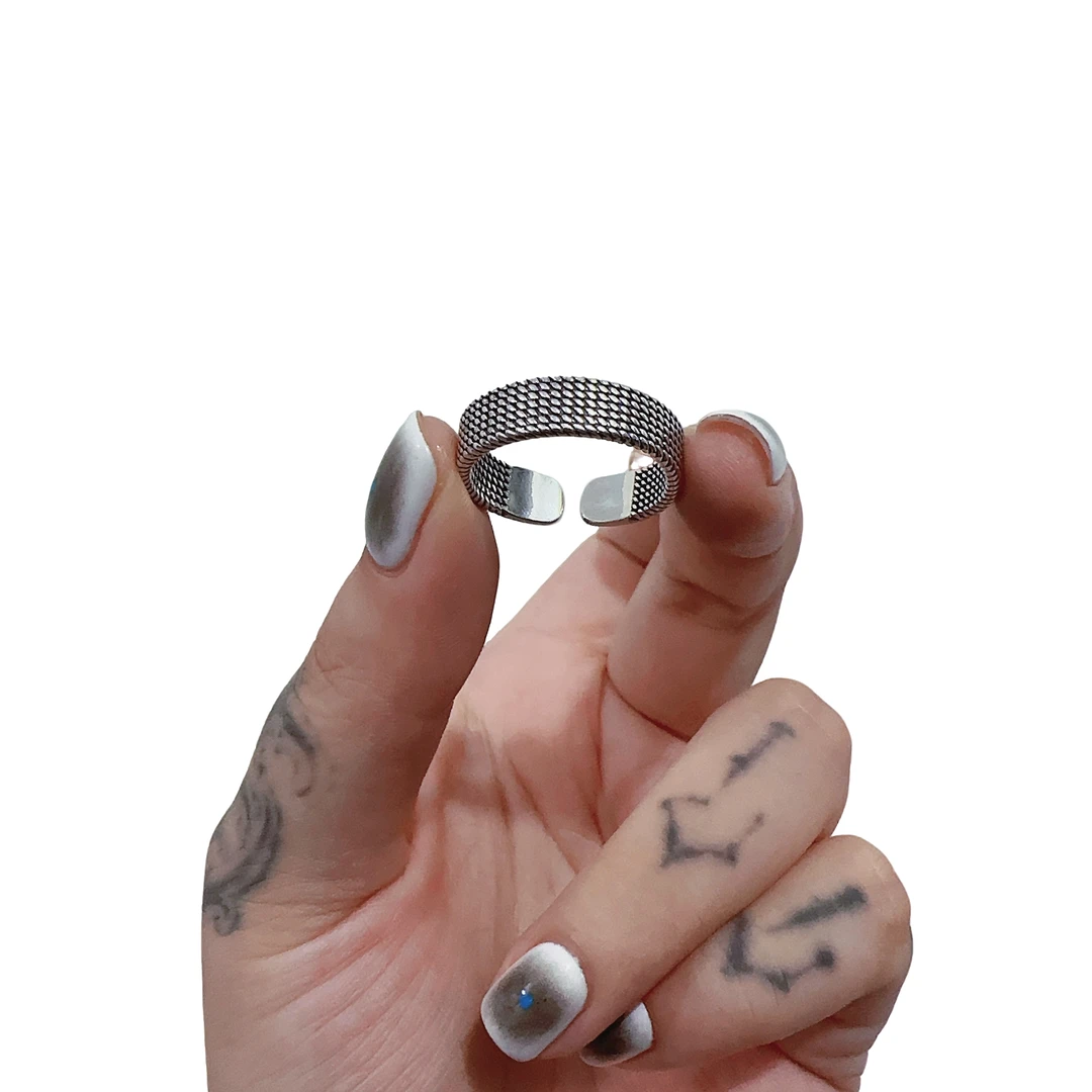 925银戒指  纯银包铜复古戒指男潮牌高街冷淡风网红食指戒单身