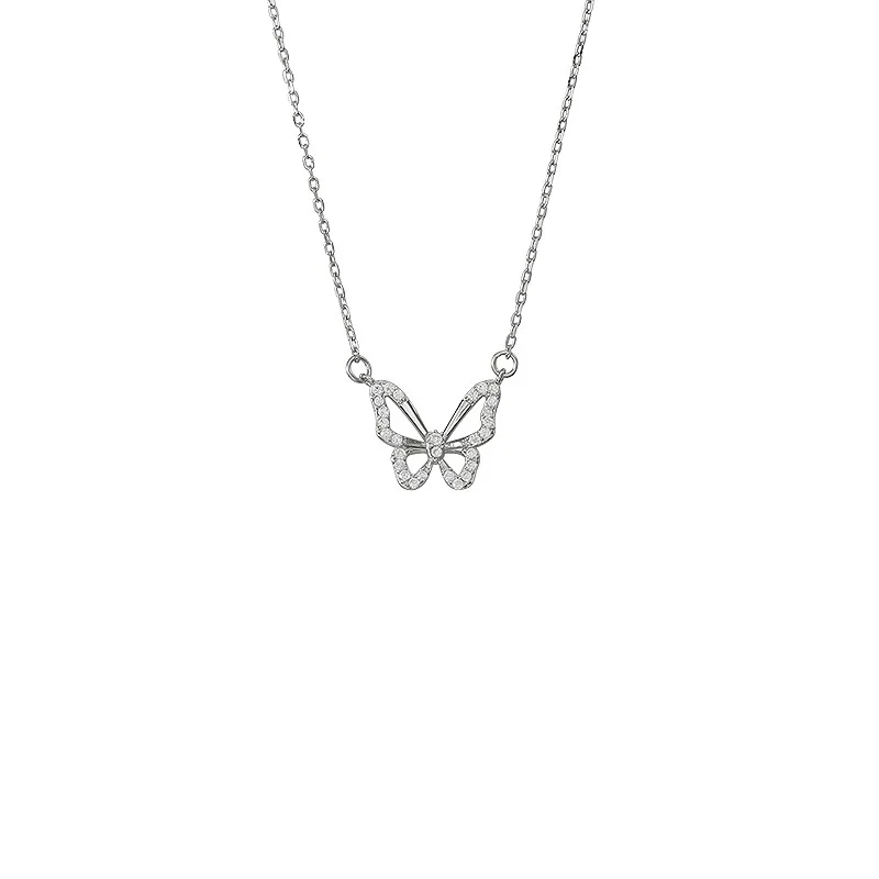 坠链均925银 纯银包铜蝴蝶微镶气质轻奢时尚百搭小众简约精致气质