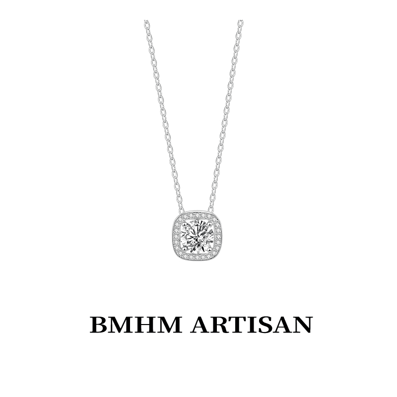 钛钢项链 BMHM ARTISAN满钻方糖轻奢时尚百搭小众简约精致镶嵌