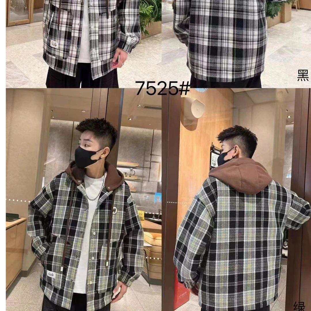 132秋冬季新款羊毛混纺男士连帽外套24327040