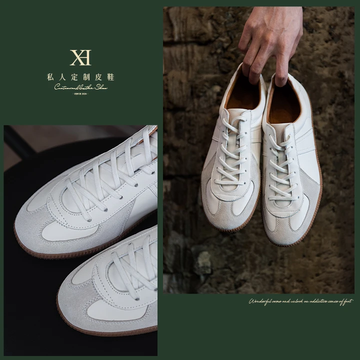 XH轻奢●真爱永恒/手工德训全粒面头层/小牛皮拼接/真皮男女低帮