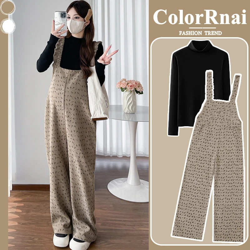 孕妇装秋装2024新款套装时尚洋气孕妈妈秋季穿搭背带裤两件套春秋