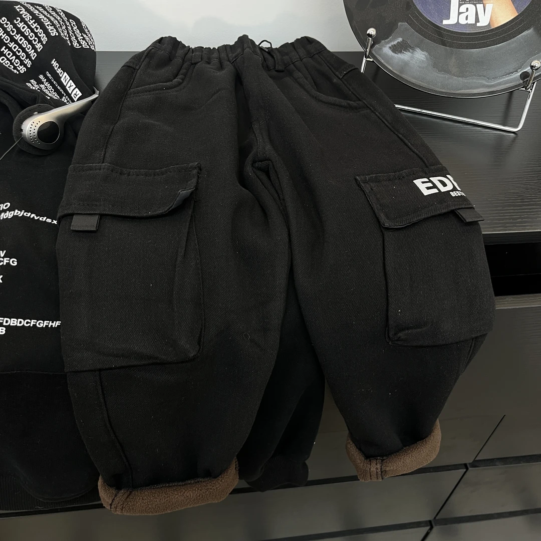 669 男童加绒加厚公工装版牛仔裤