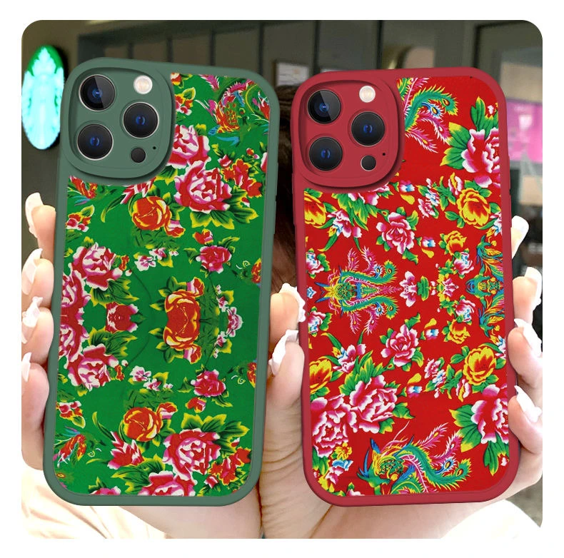 大花布适用iphone15pro/14/13手机壳苹果12/11华为vivo小米oppo