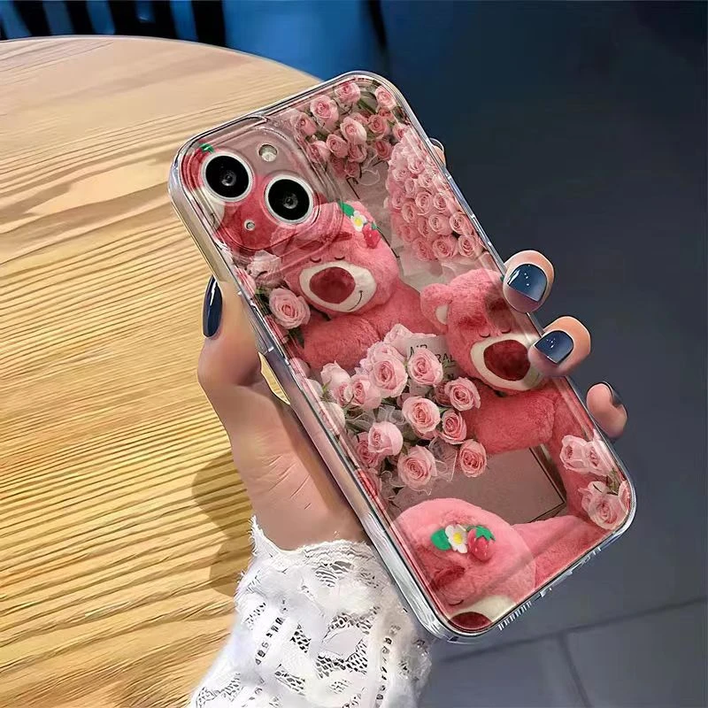 害羞莓熊适用iphone15pro/14/13手机壳苹果12/11华为vivo小米oppo