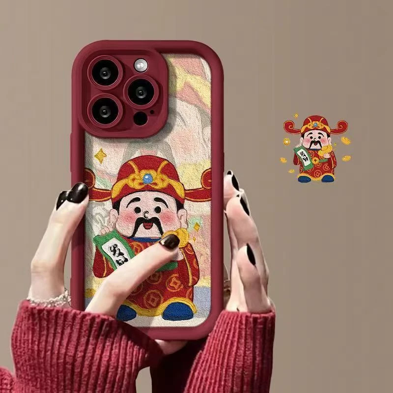 发财财神适用iphone15pro/14/13手机壳苹果12/11华为vivo小米oppo